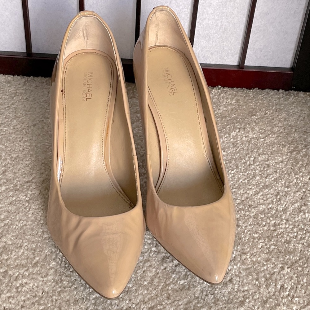 Blush Pink patent leather heels MK